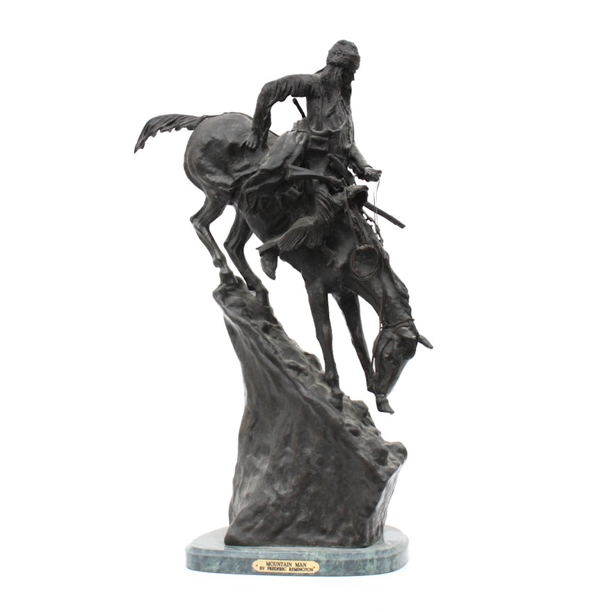 After Frederick Remington Cast Bronze Sculpture "The Mountain Man"