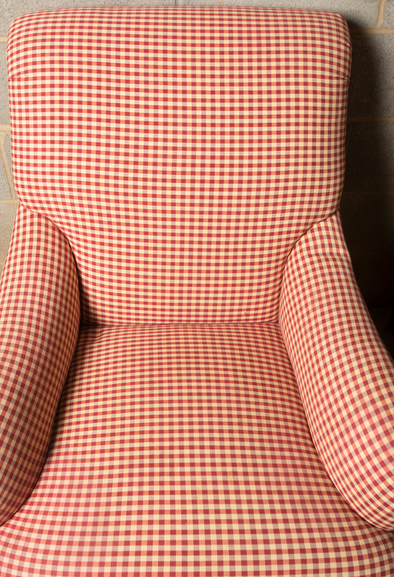 Upholstered Gingham Armchair