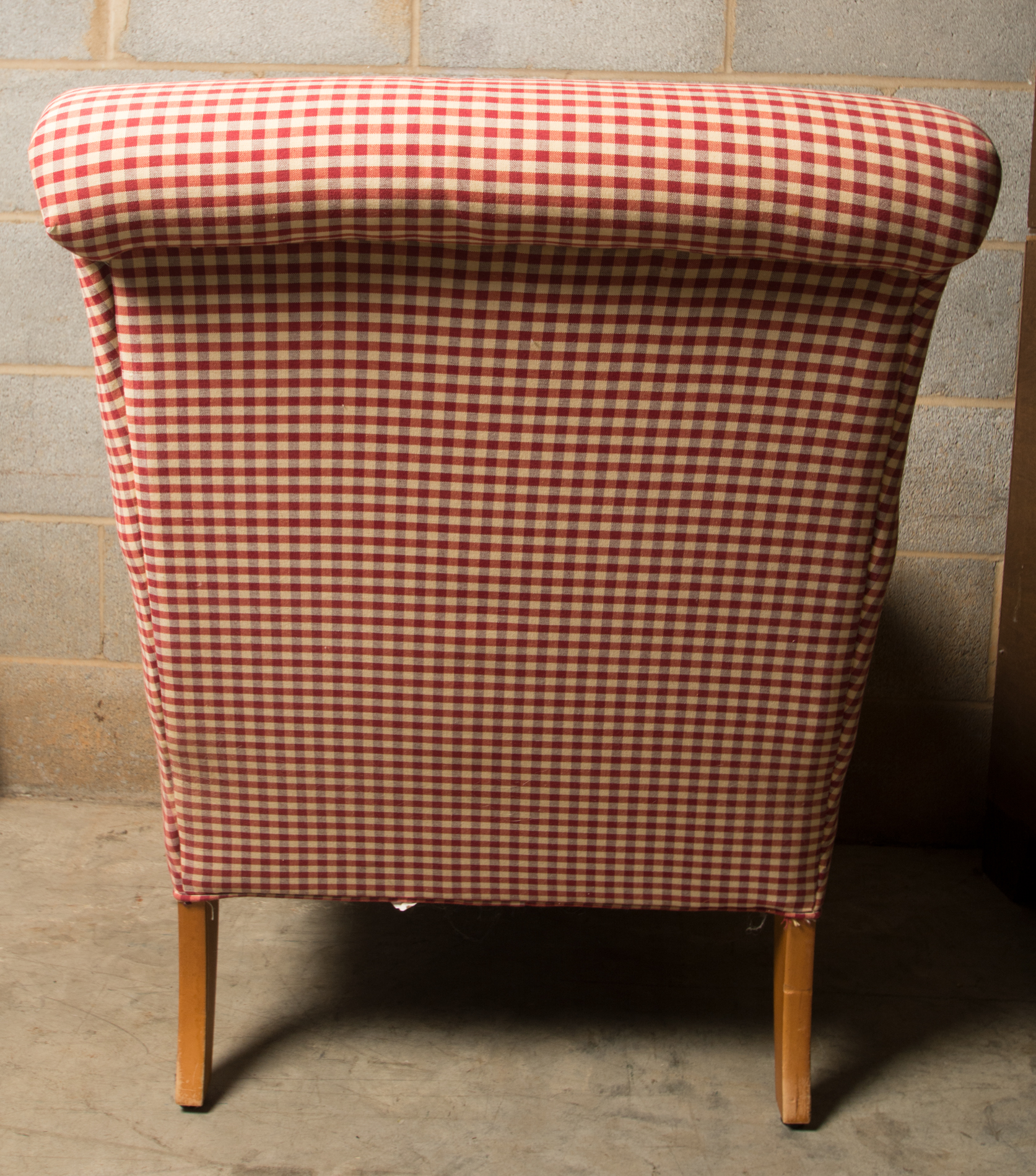 Upholstered Gingham Armchair