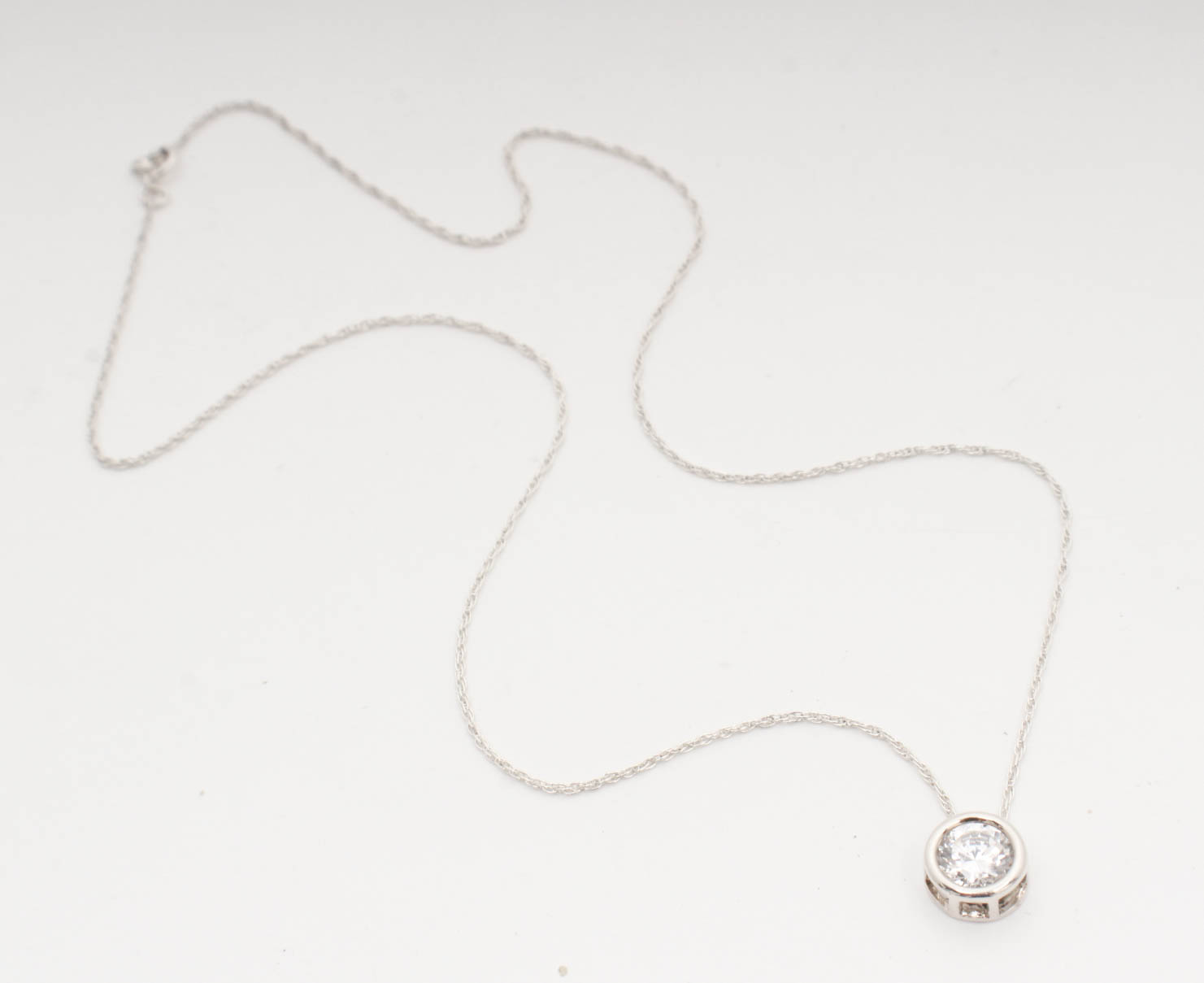 Sterling Silver Cubic Zirconia Pendant Necklace
