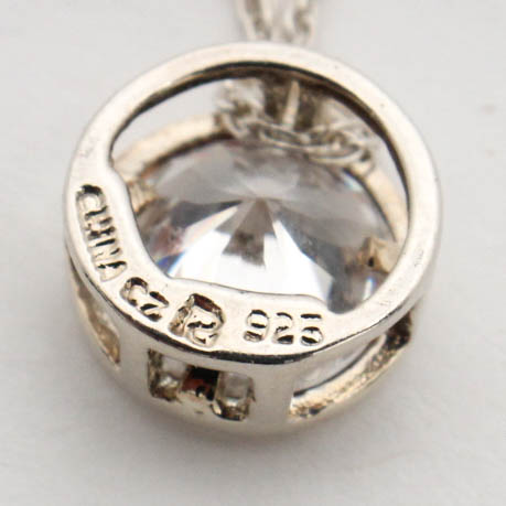 Sterling Silver Cubic Zirconia Pendant Necklace