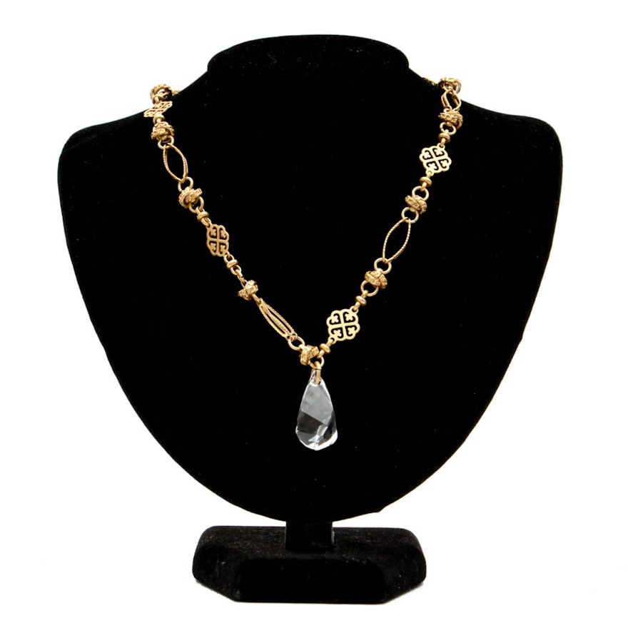 Catherine Popesco Crystal Drop Necklace