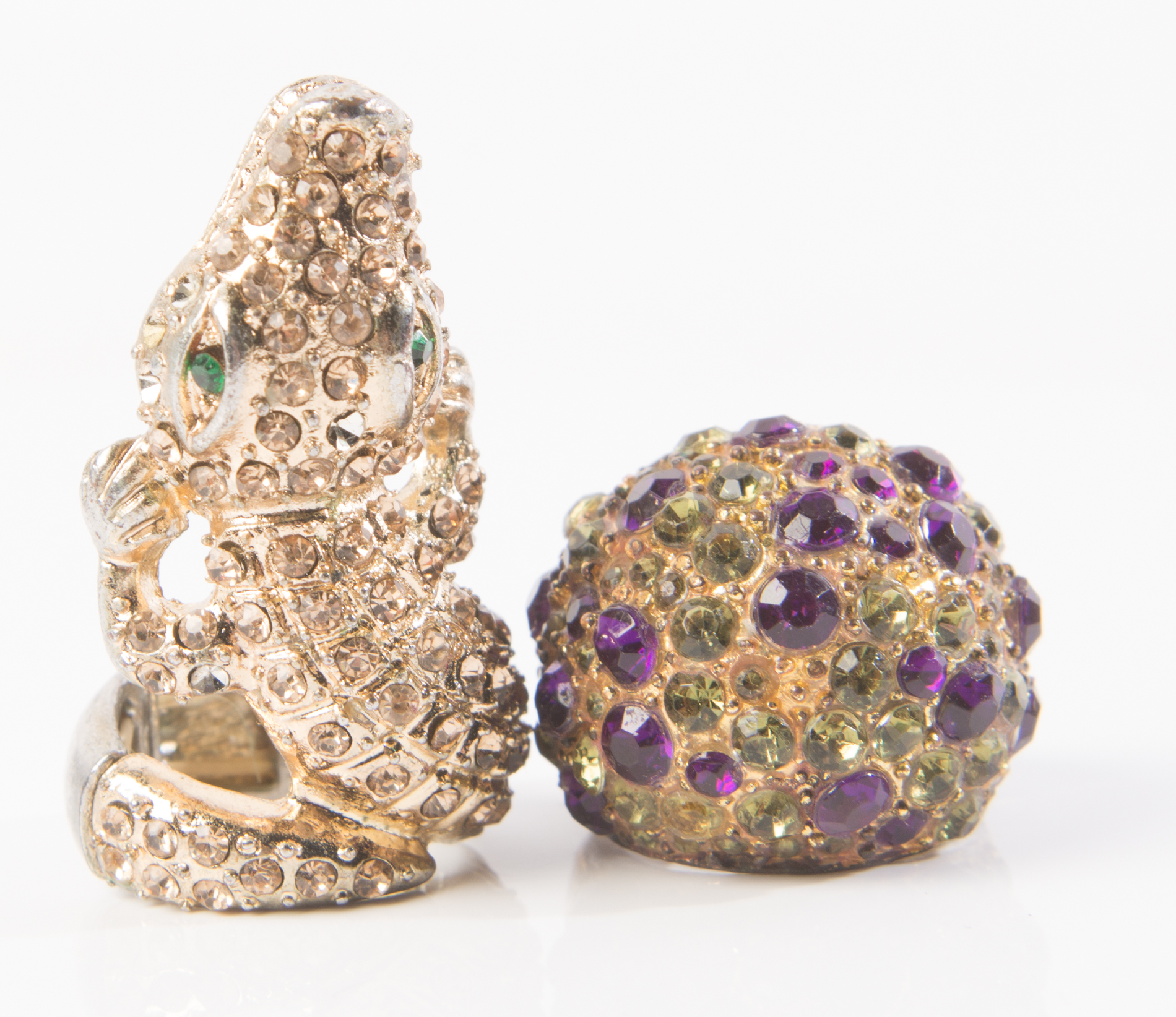 Rhinestone Costume Statement Rings