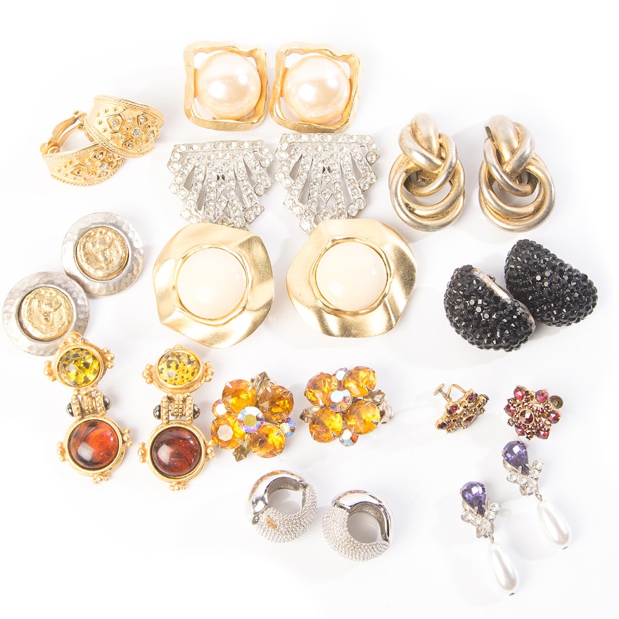 Rhinestone Clip-On Earring Collection