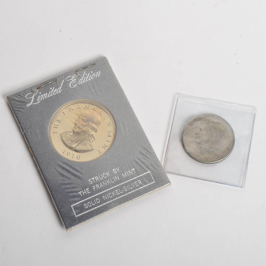 JFK Coin and Ben Franklin Medal