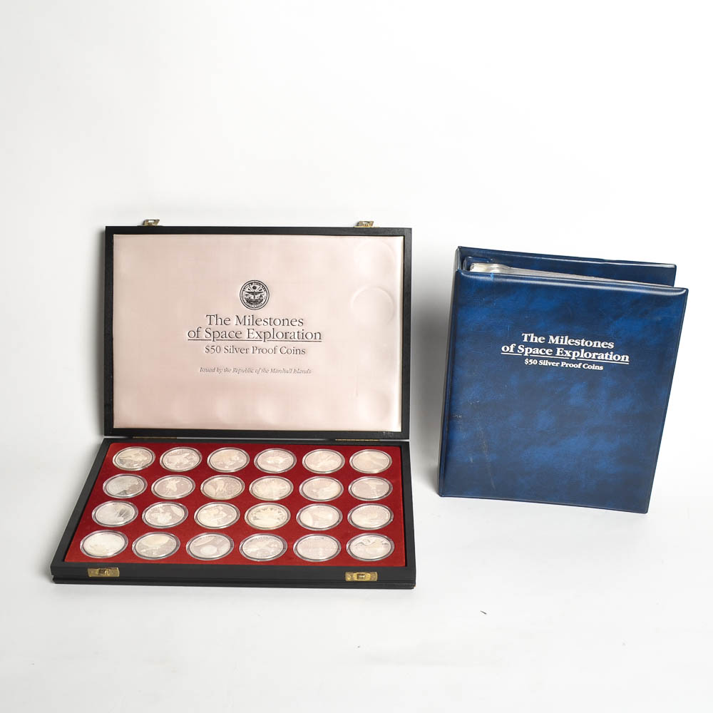 The Milestones of Space Exploration Coin Book and Coins