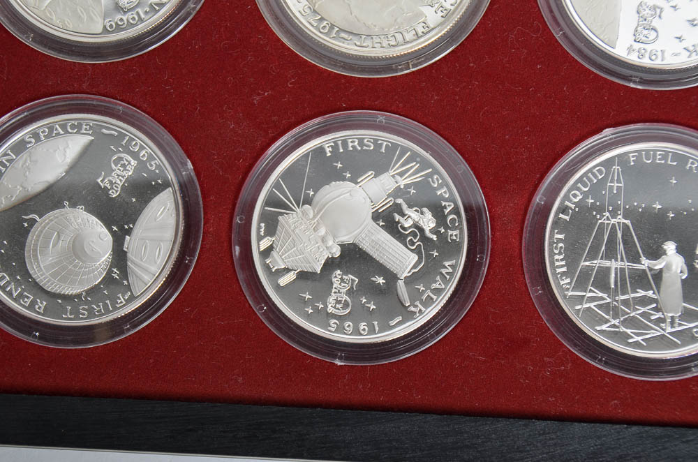 The Milestones of Space Exploration Coin Book and Coins