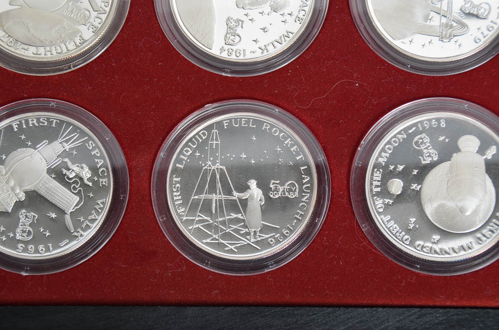 The Milestones of Space Exploration Coin Book and Coins