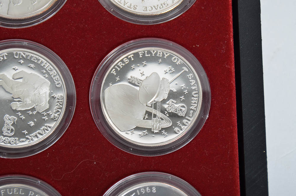 The Milestones of Space Exploration Coin Book and Coins