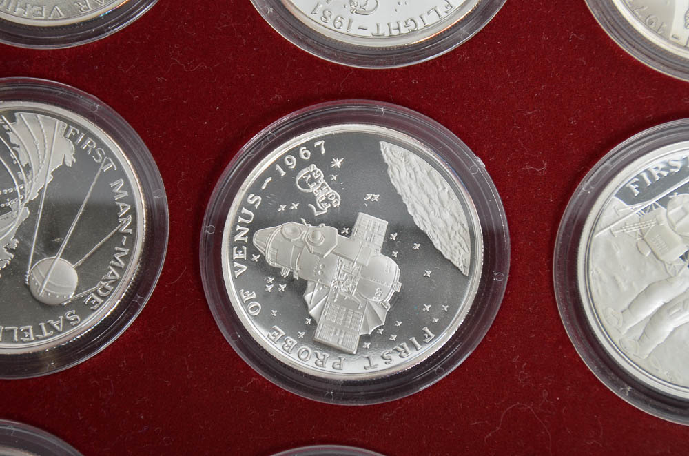 The Milestones of Space Exploration Coin Book and Coins