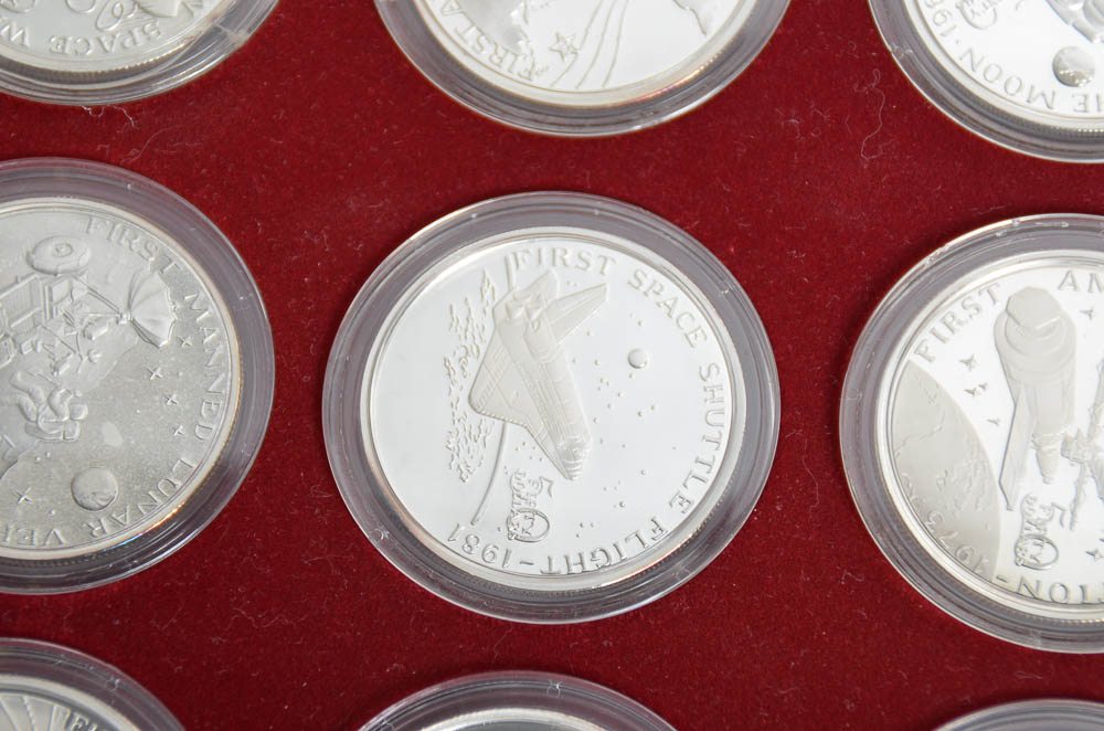 The Milestones of Space Exploration Coin Book and Coins