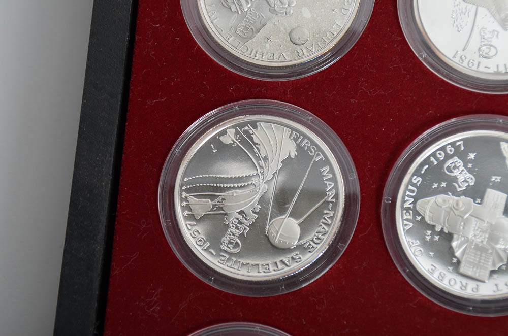 The Milestones of Space Exploration Coin Book and Coins