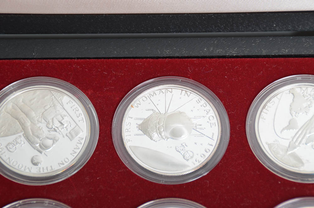 The Milestones of Space Exploration Coin Book and Coins