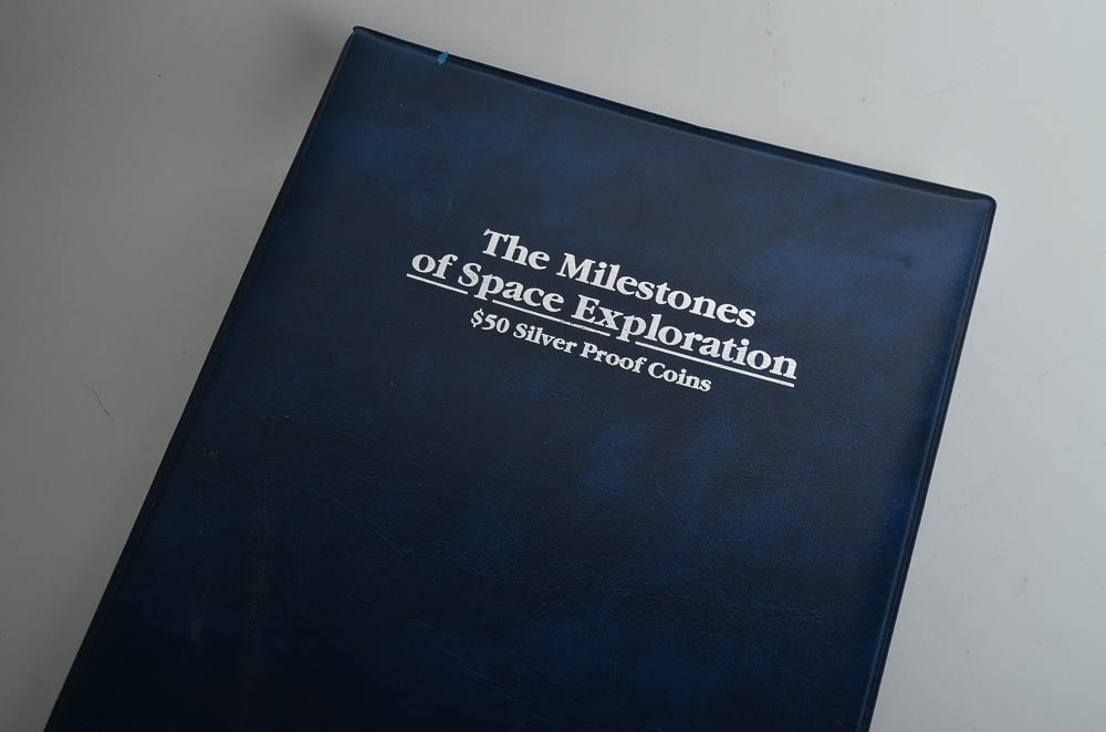The Milestones of Space Exploration Coin Book and Coins