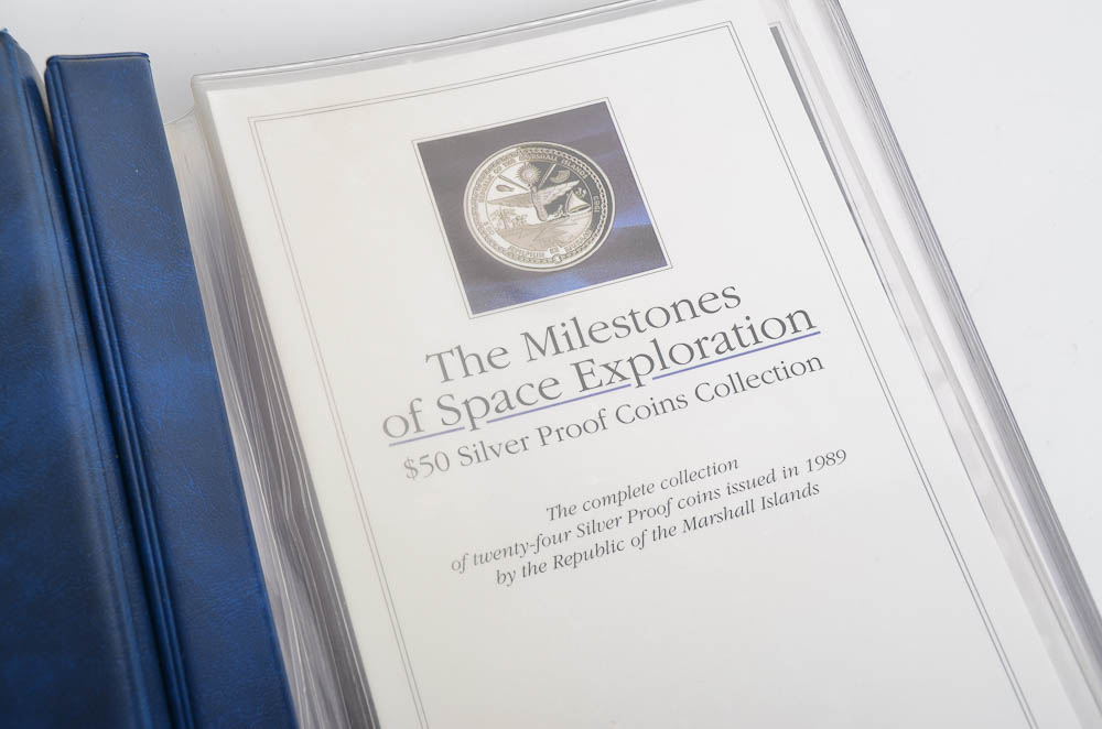 The Milestones of Space Exploration Coin Book and Coins