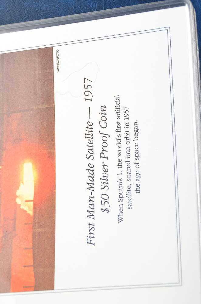 The Milestones of Space Exploration Coin Book and Coins