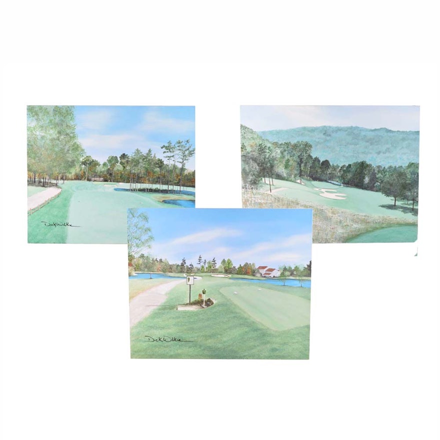 Dick Wilckie Original Acrylic Golf Landscape Paintings on Canvas