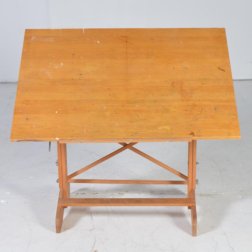 Pine Wood Drawing Table