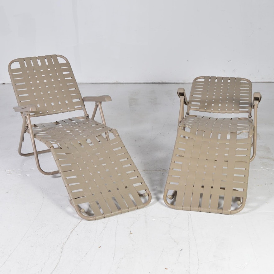 Pair of Folding Chaise Loungers