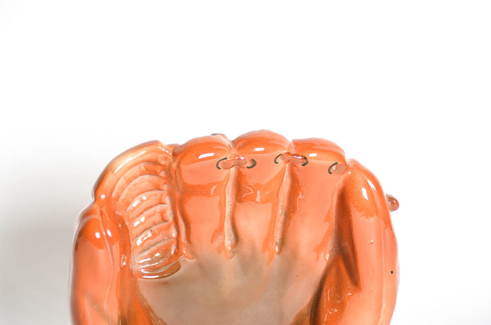 Limited Edition Mid-Century Pottery Baseball Mitt Ash Receiver