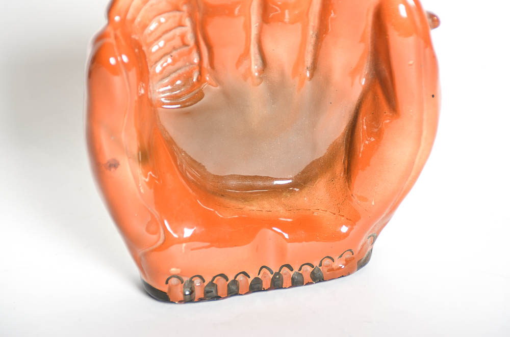 Limited Edition Mid-Century Pottery Baseball Mitt Ash Receiver
