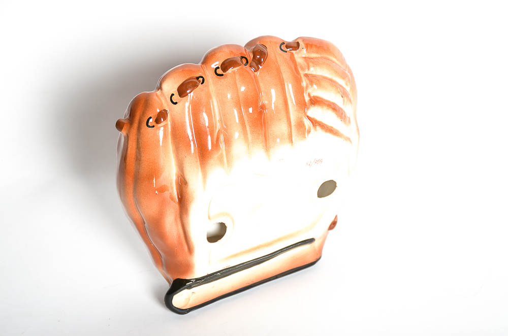Limited Edition Mid-Century Pottery Baseball Mitt Ash Receiver