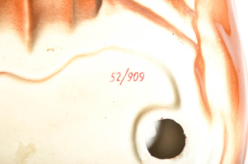 Limited Edition Mid-Century Pottery Baseball Mitt Ash Receiver