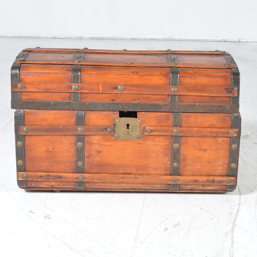 Small Vintage Wood Trunk