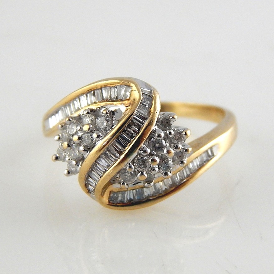 10K Yellow Gold 0.93 CTW Diamond Ring