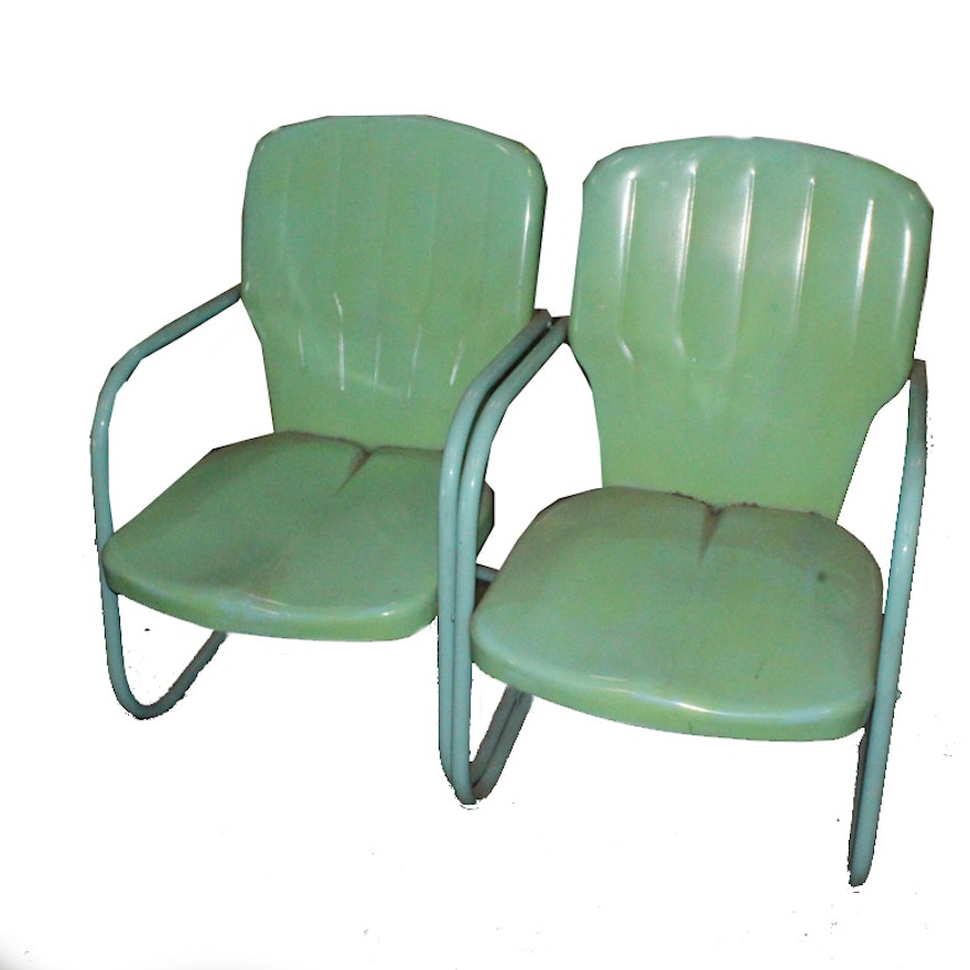 Pair of Vintage Thunderbird Style Lawn Chairs