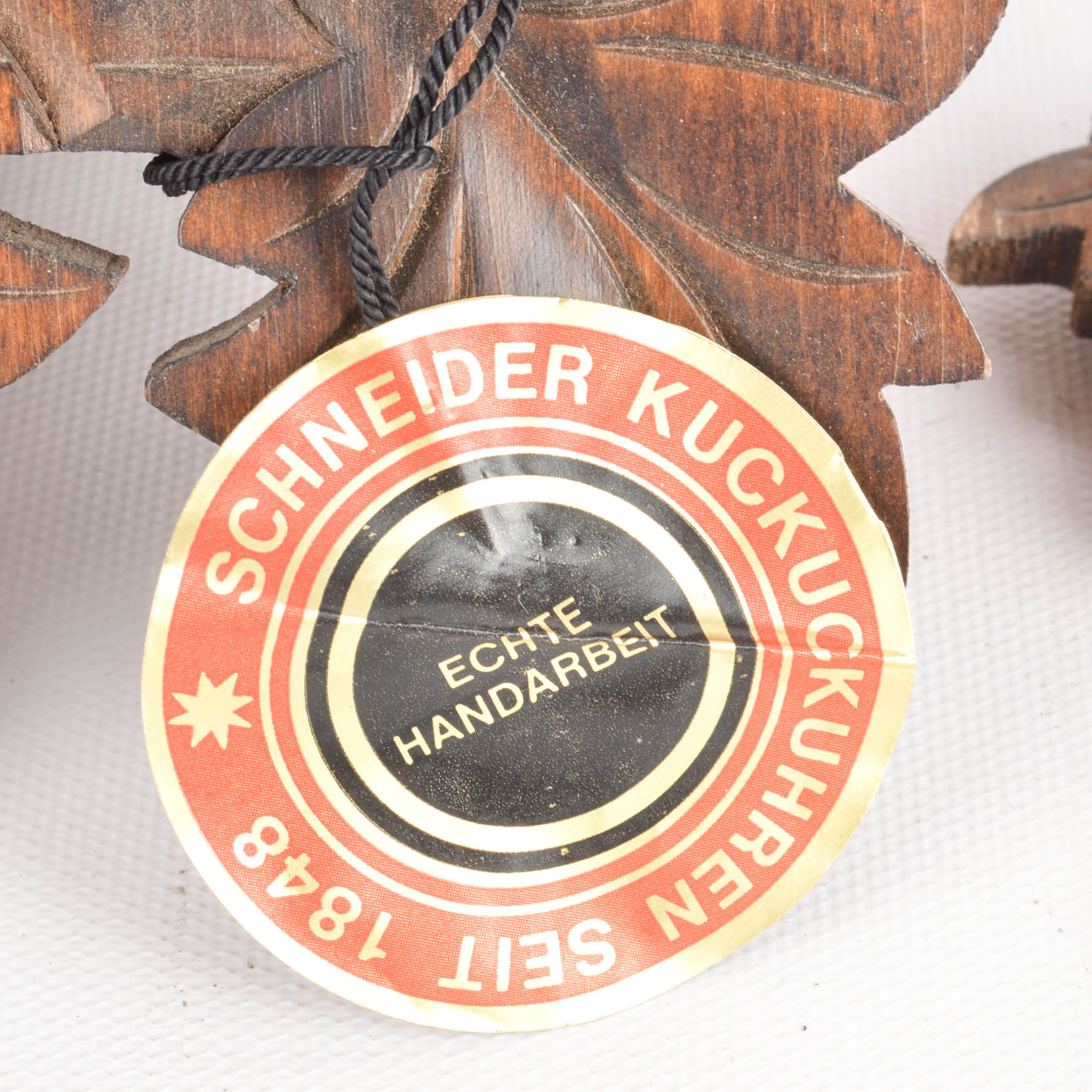 Vintage Schneider Black Forest Carved Wooden Cuckoo Clock