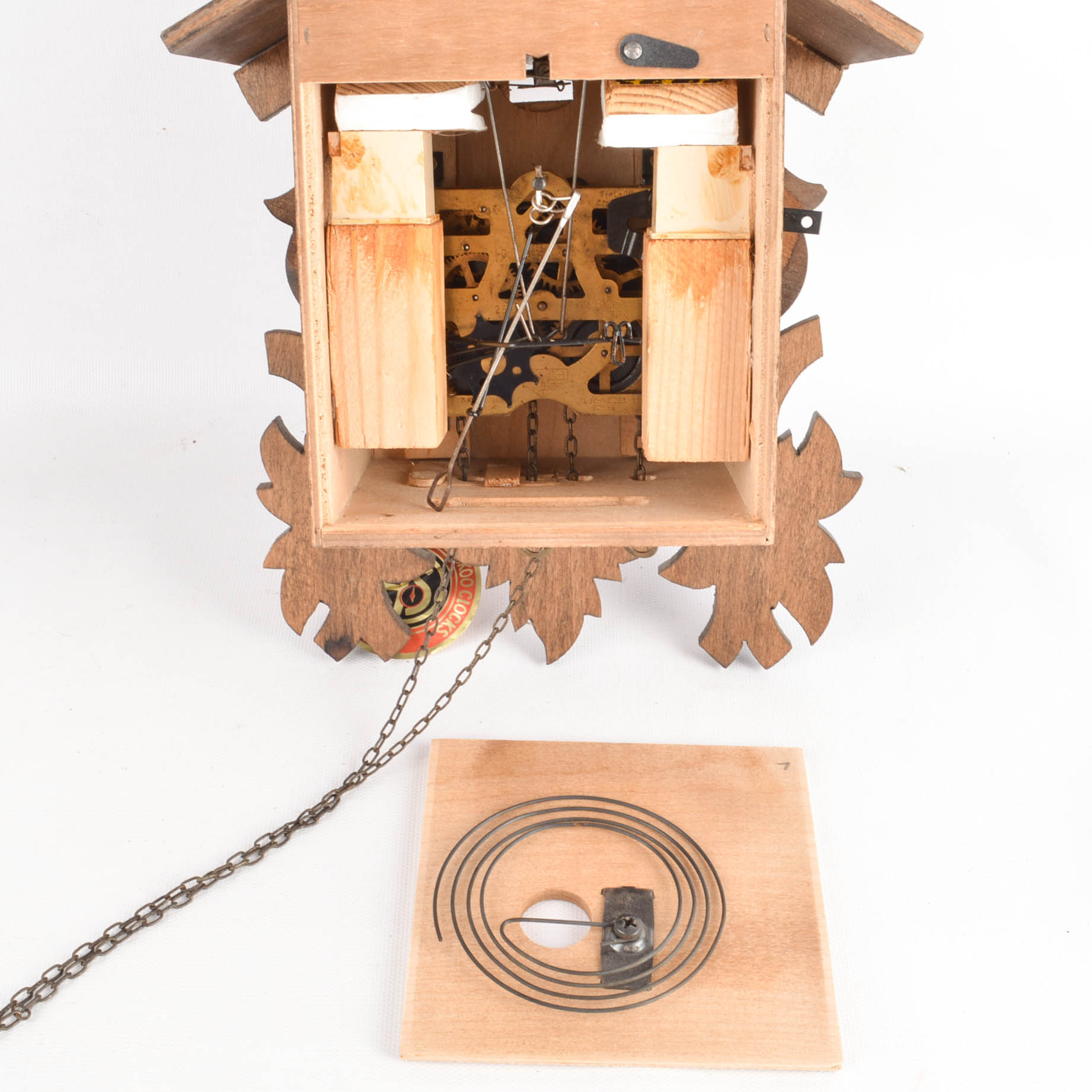 Vintage Schneider Black Forest Carved Wooden Cuckoo Clock