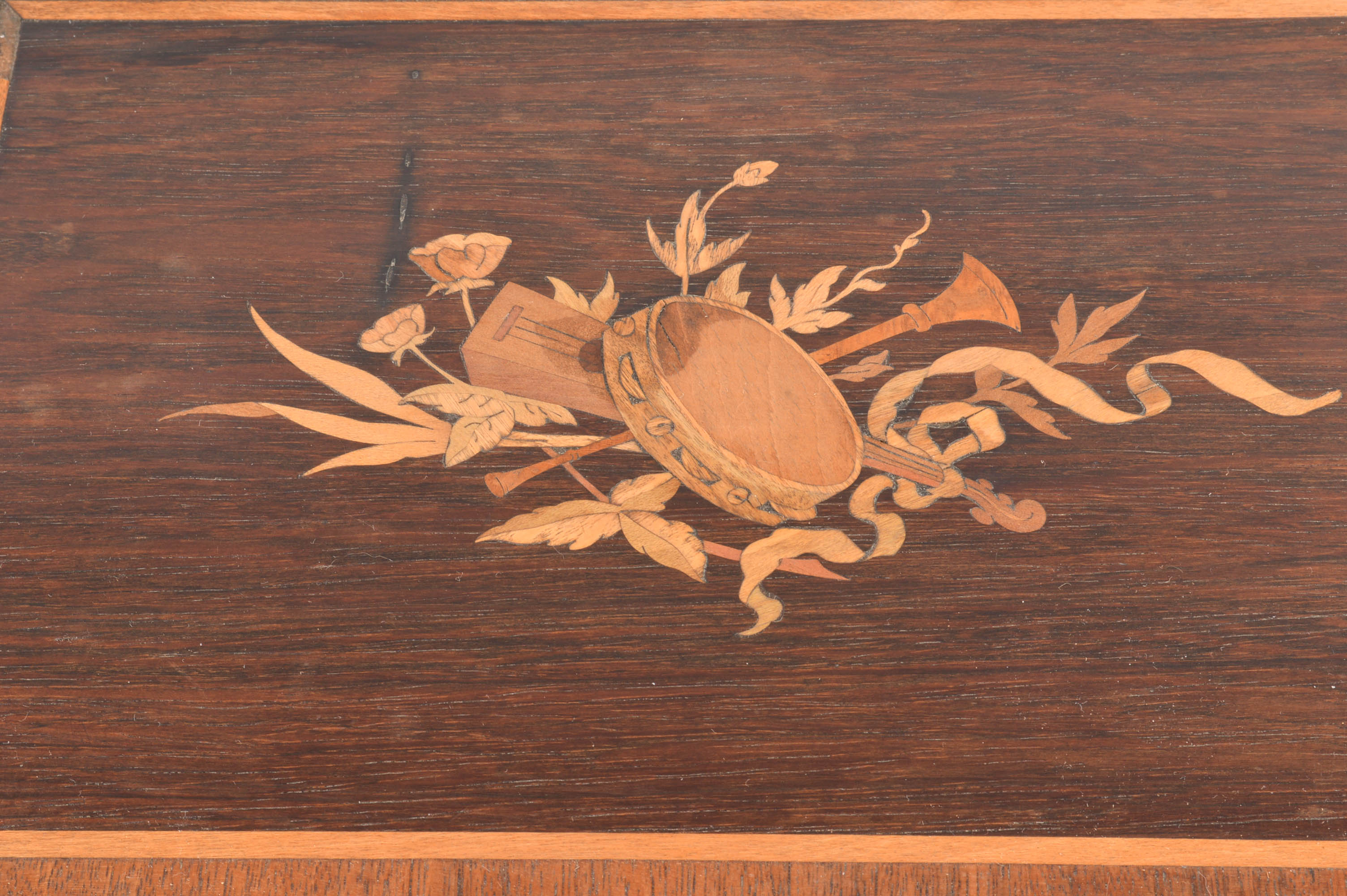Inlaid Marquetry Box For Polyphon Music Box