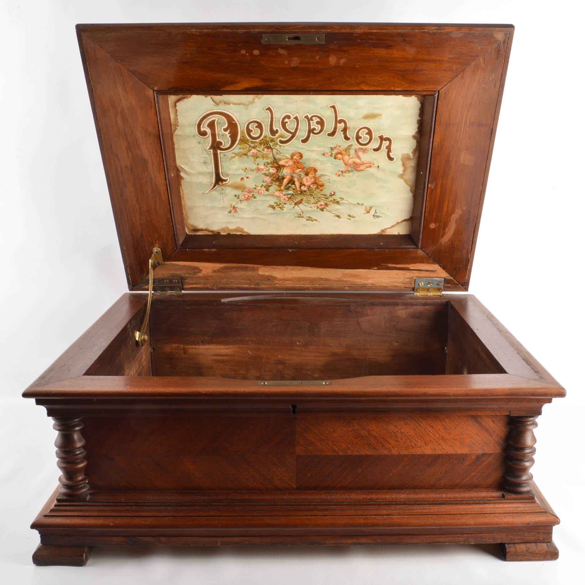 Inlaid Marquetry Box For Polyphon Music Box