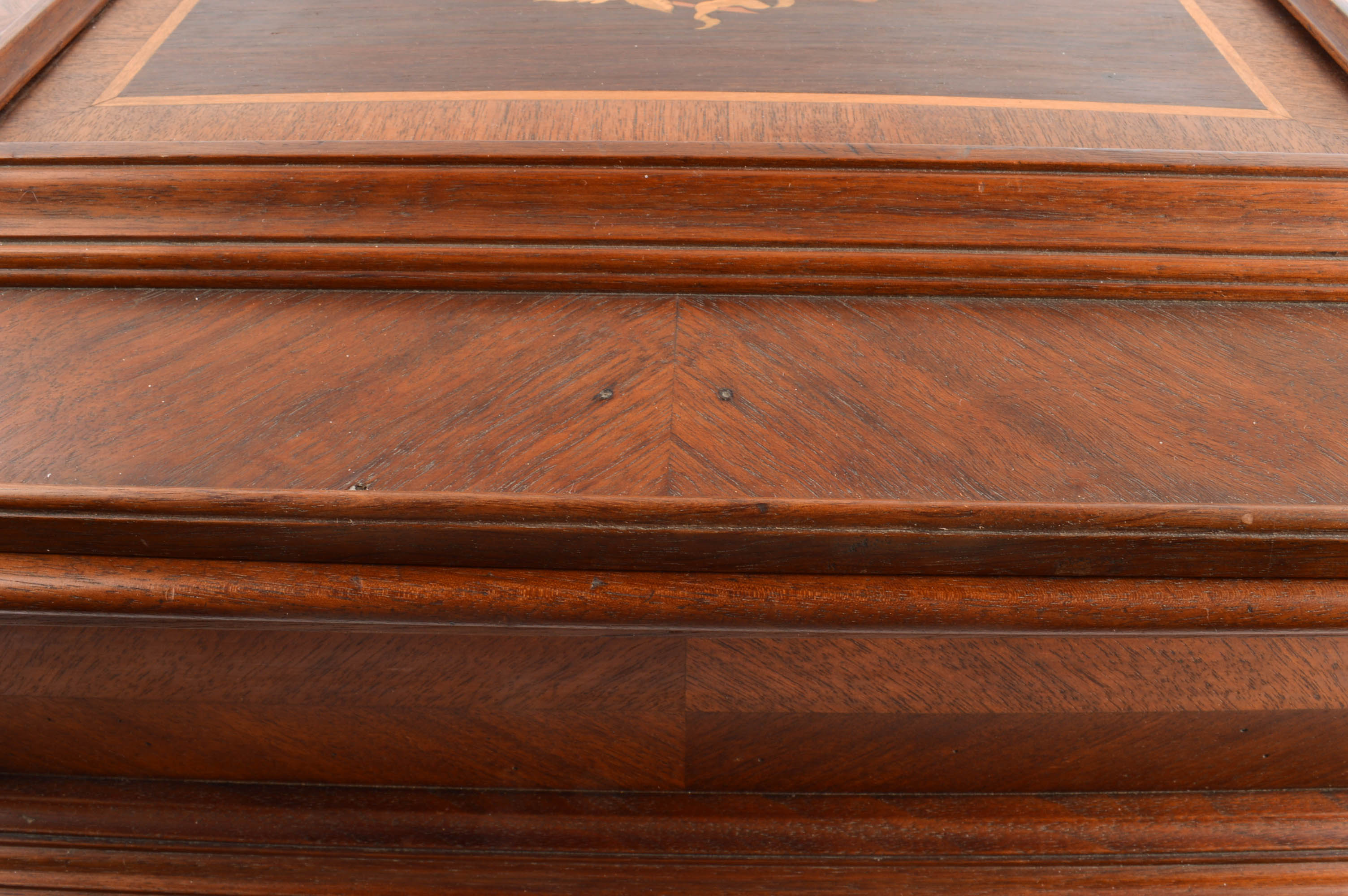 Inlaid Marquetry Box For Polyphon Music Box