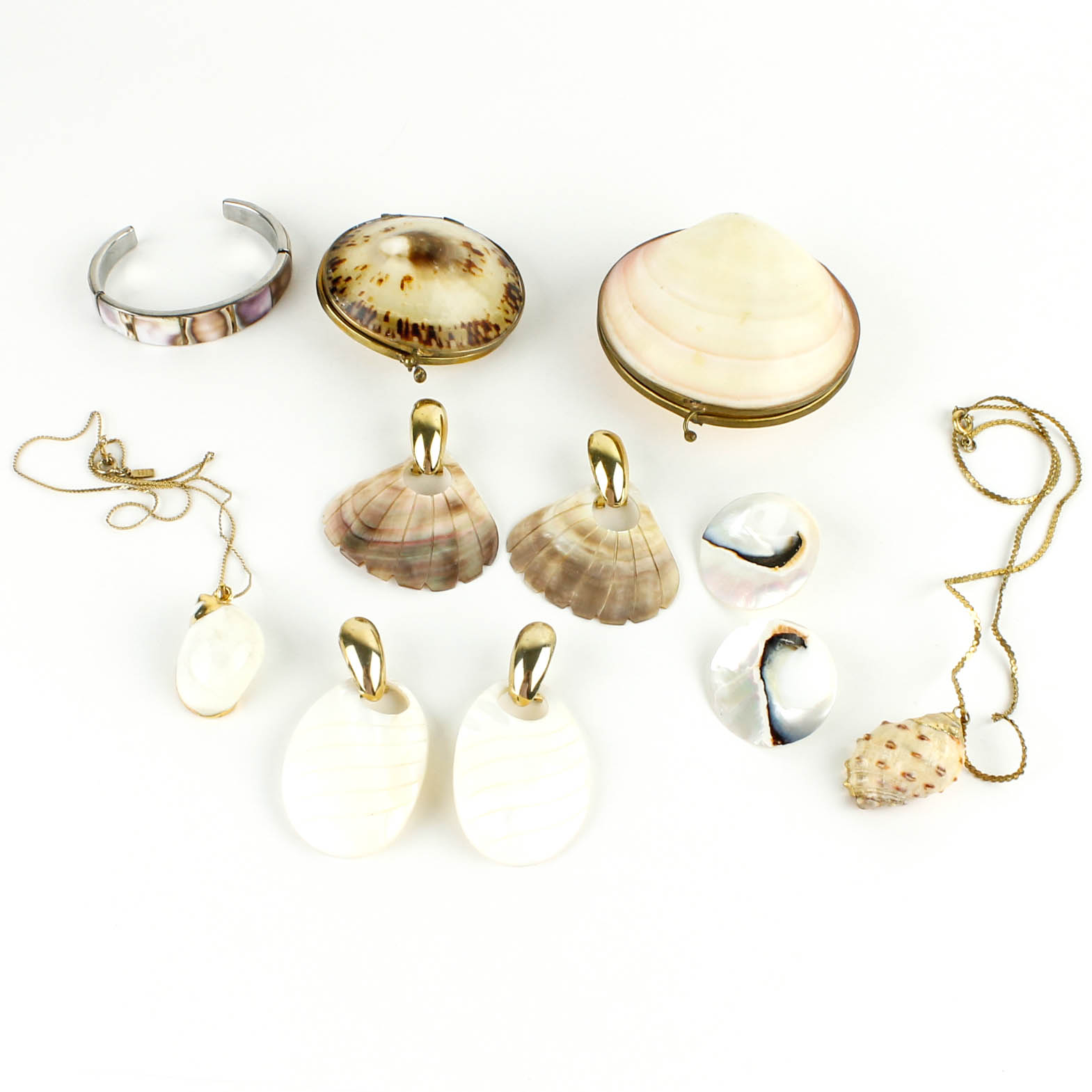 Costume Jewelry and Accessories Featuring Shells