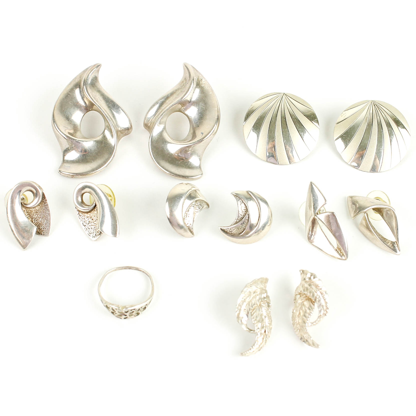 Collection of Sterling Silver Earrings and a Ring