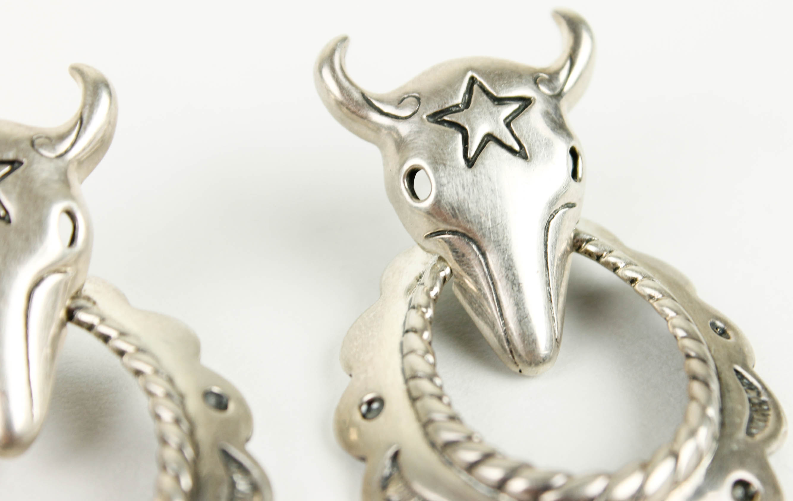 Artisan Sterling Silver Skull Earrings