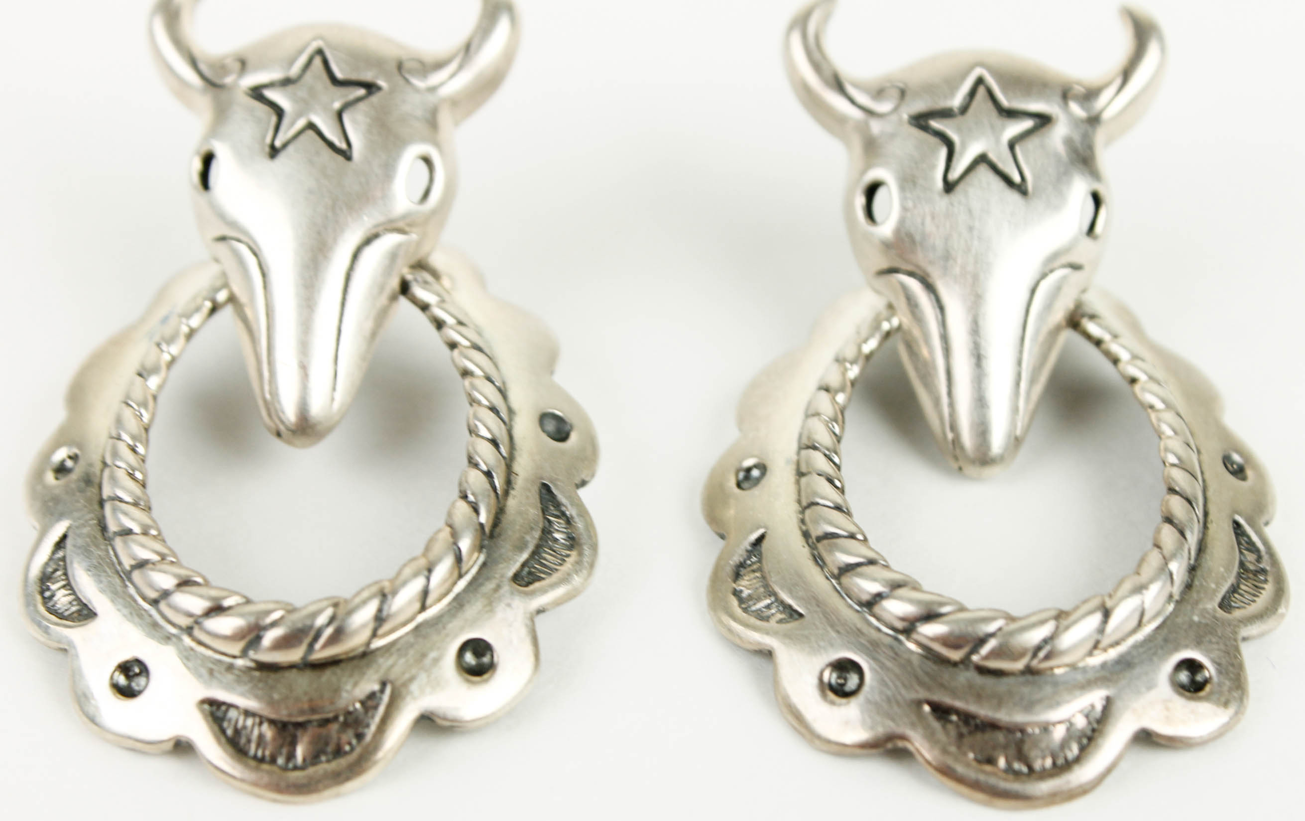 Artisan Sterling Silver Skull Earrings