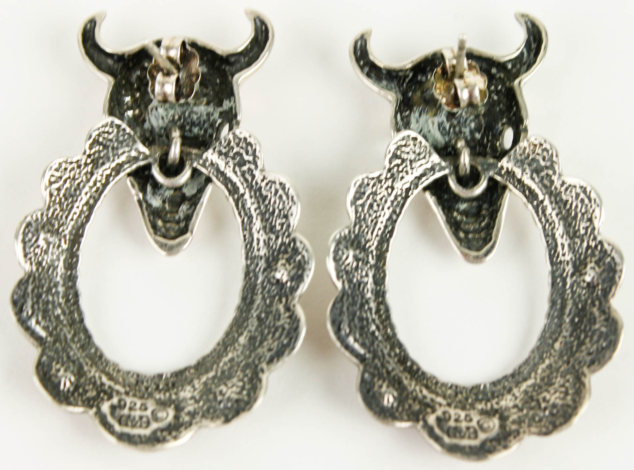 Artisan Sterling Silver Skull Earrings