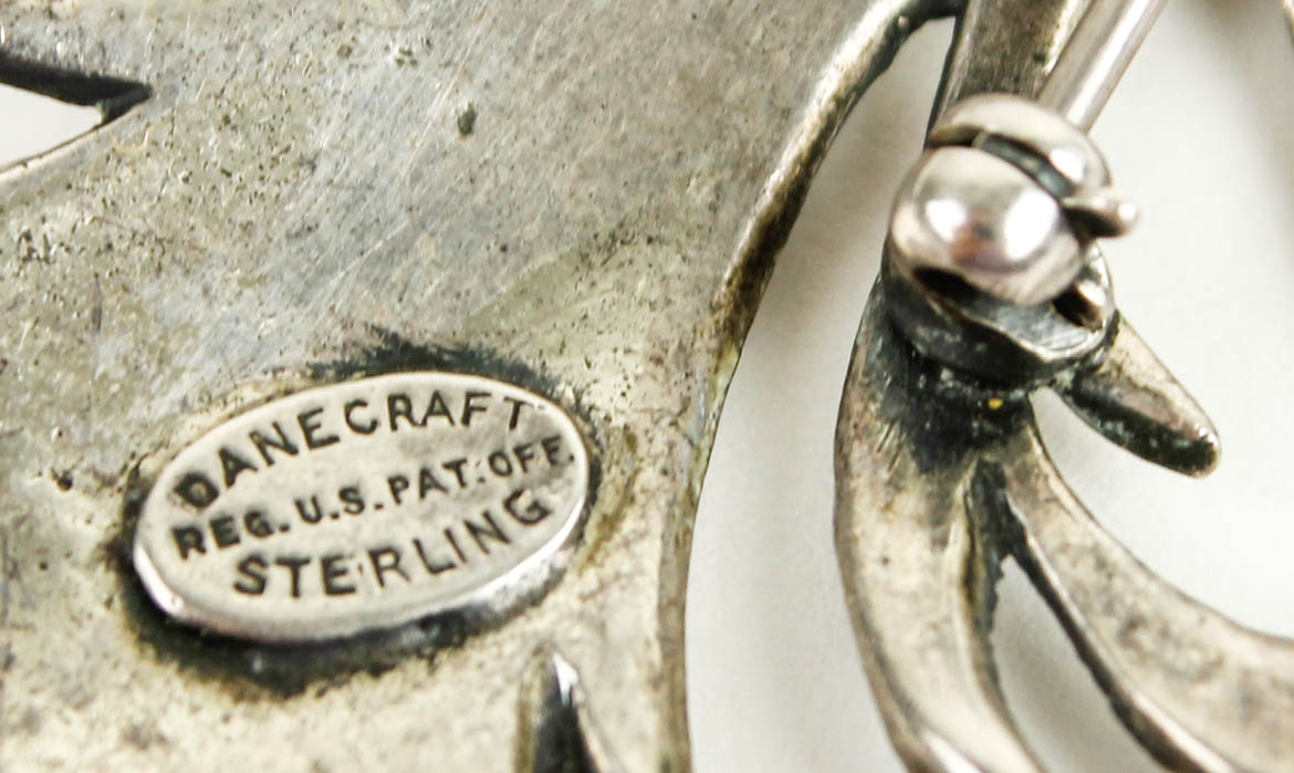 Danecraft Sterling Silver Peacock Pin