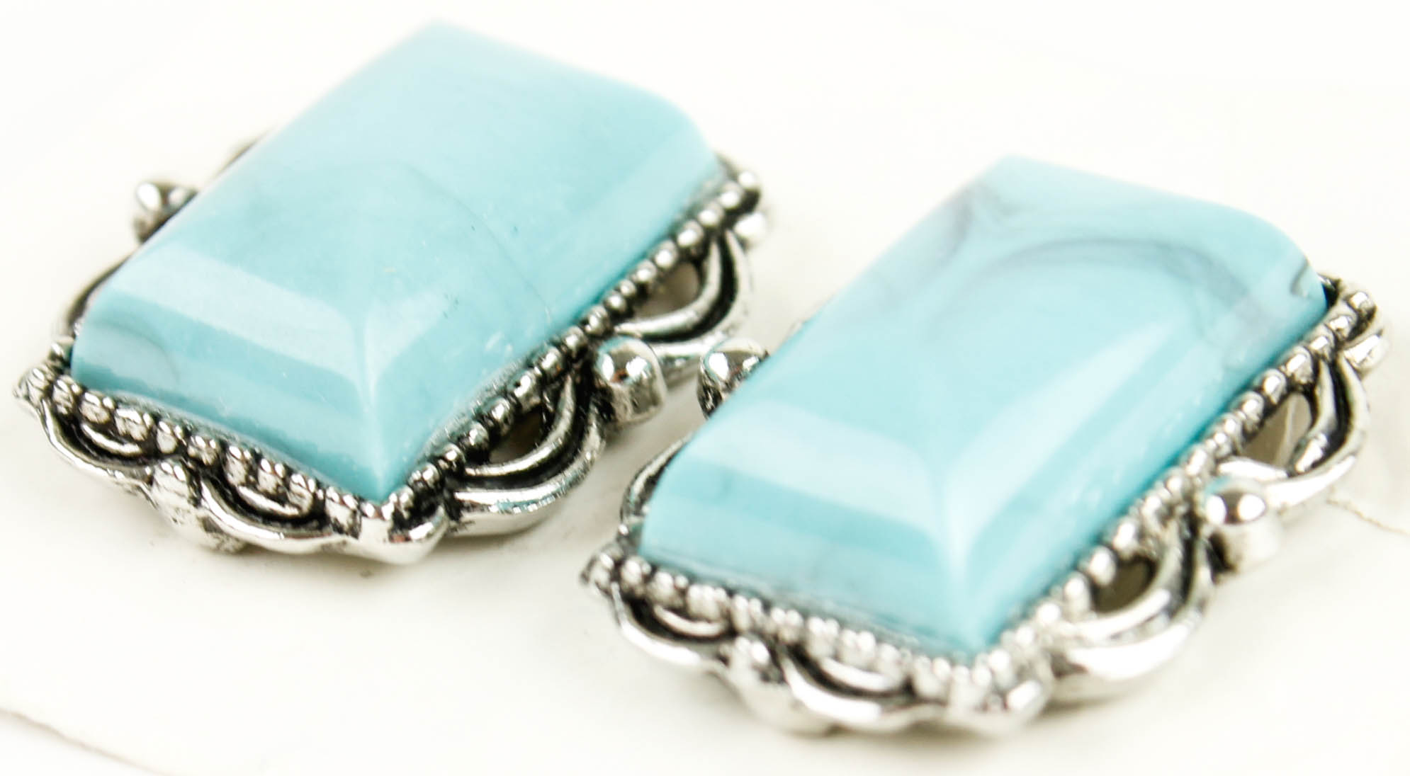 Set of Blue Cabochon Costume Jewelry