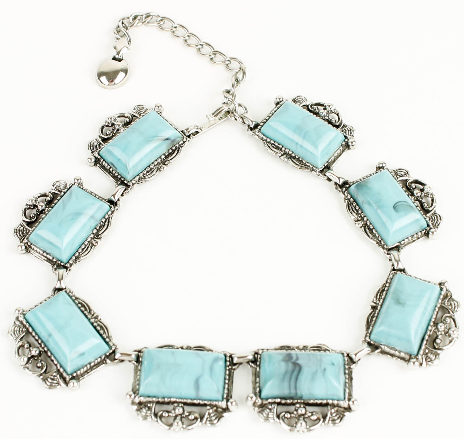 Set of Blue Cabochon Costume Jewelry