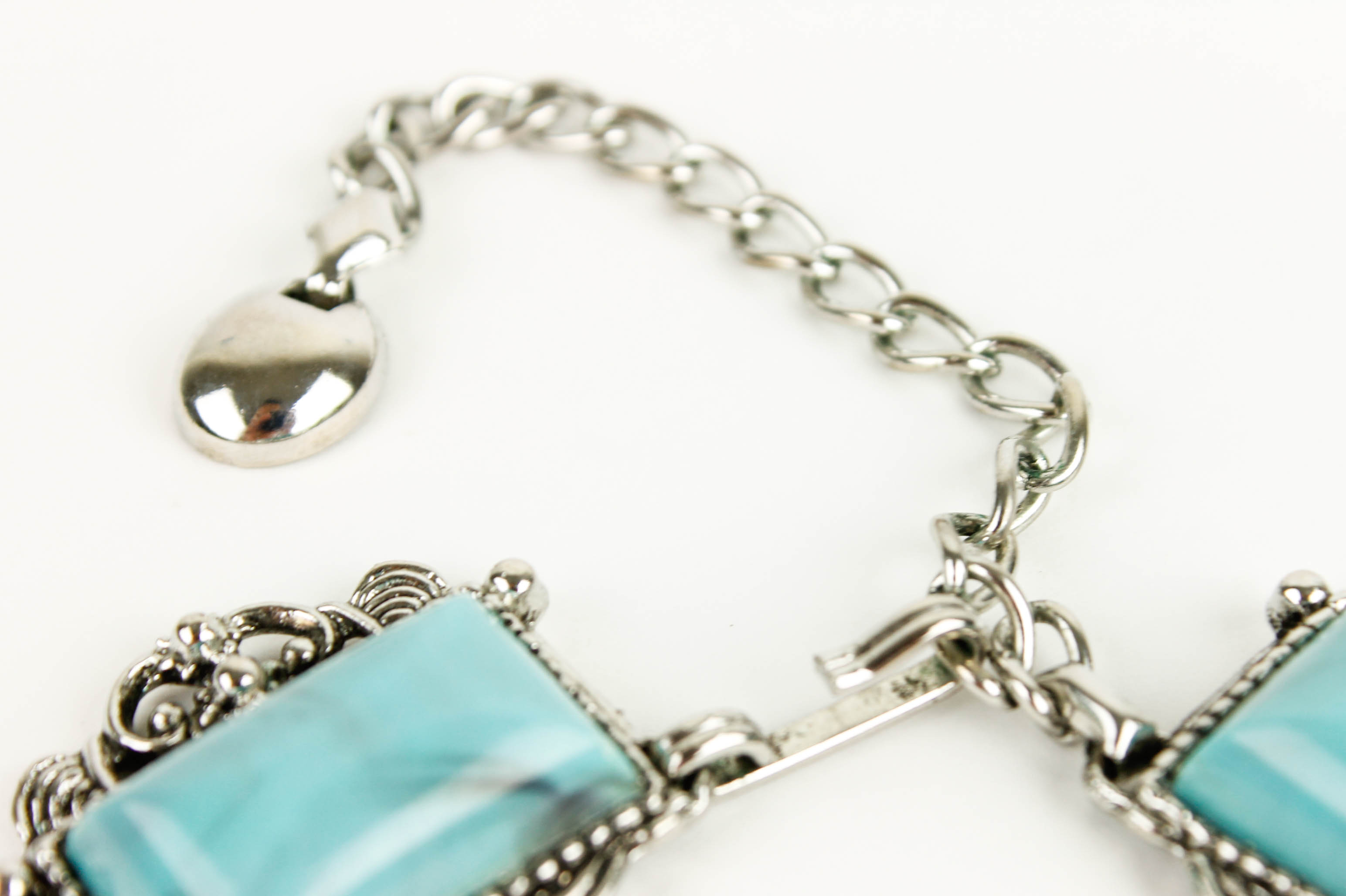 Set of Blue Cabochon Costume Jewelry