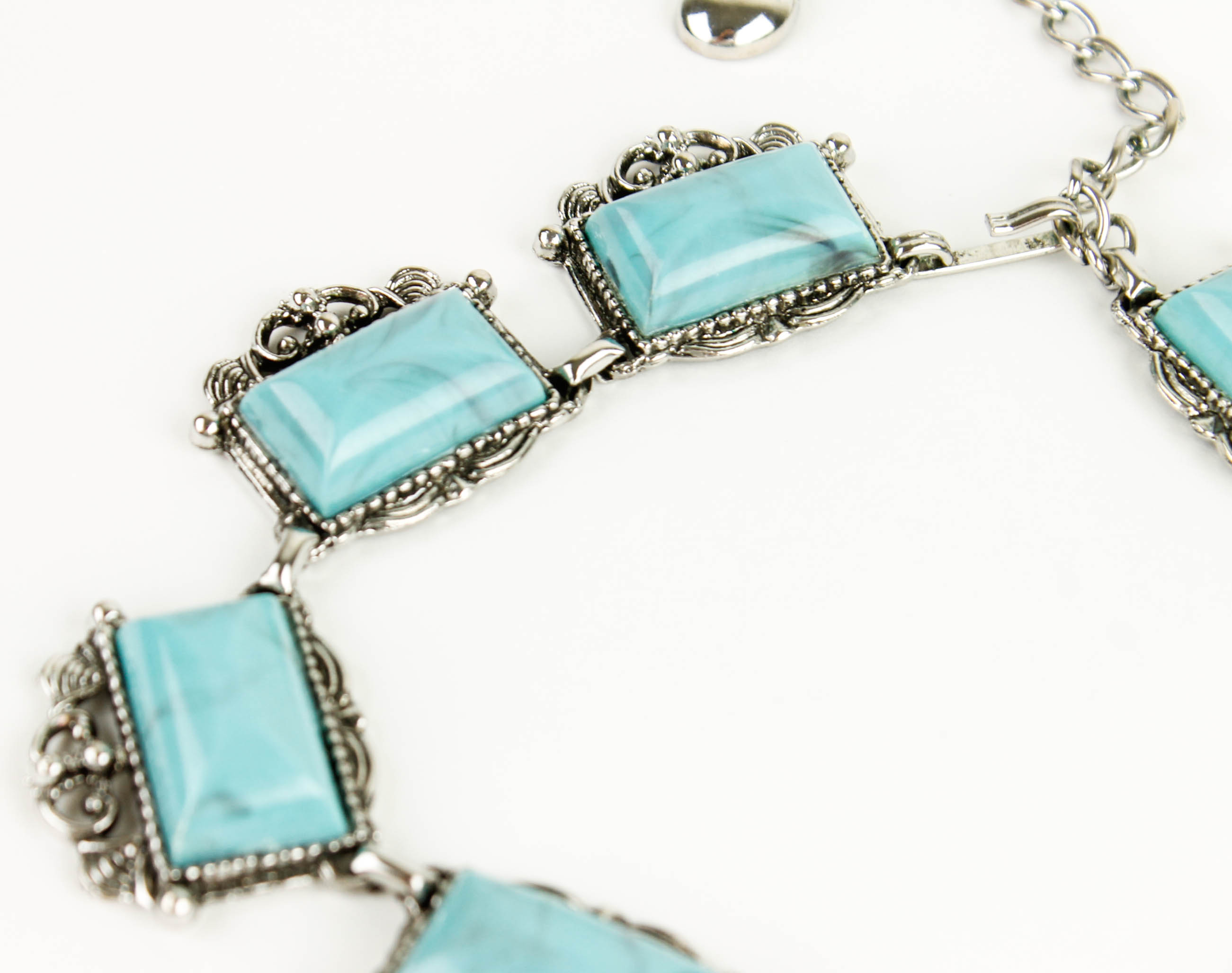 Set of Blue Cabochon Costume Jewelry