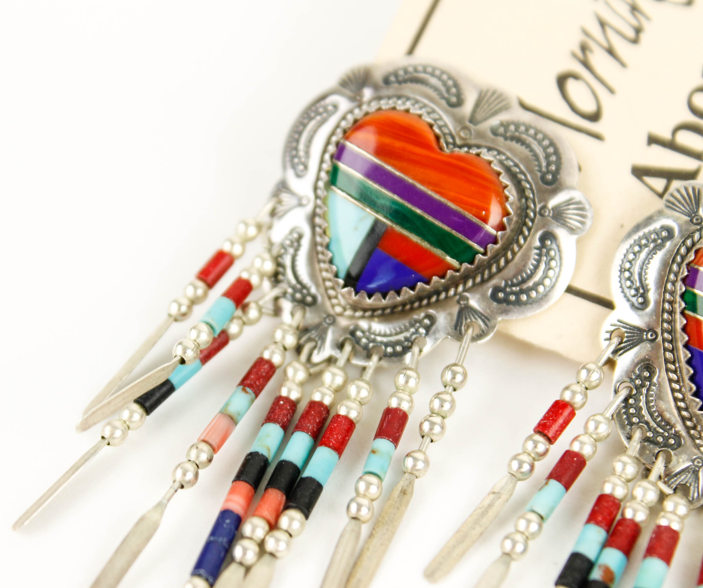 Quoc Turquoise Inc. Sterling and Stone Inlay Earrings