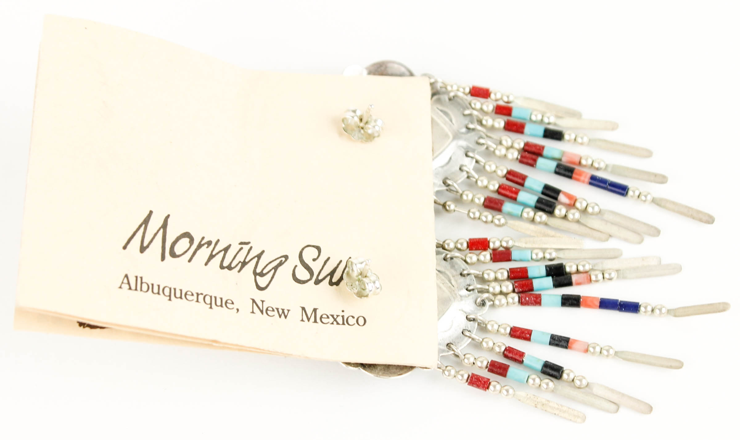 Quoc Turquoise Inc. Sterling and Stone Inlay Earrings