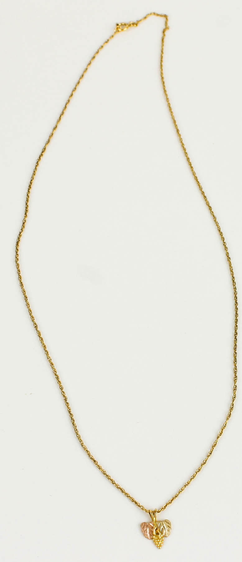 10K Black Hills Gold Leaf Pendant with a Gold Filled Chain