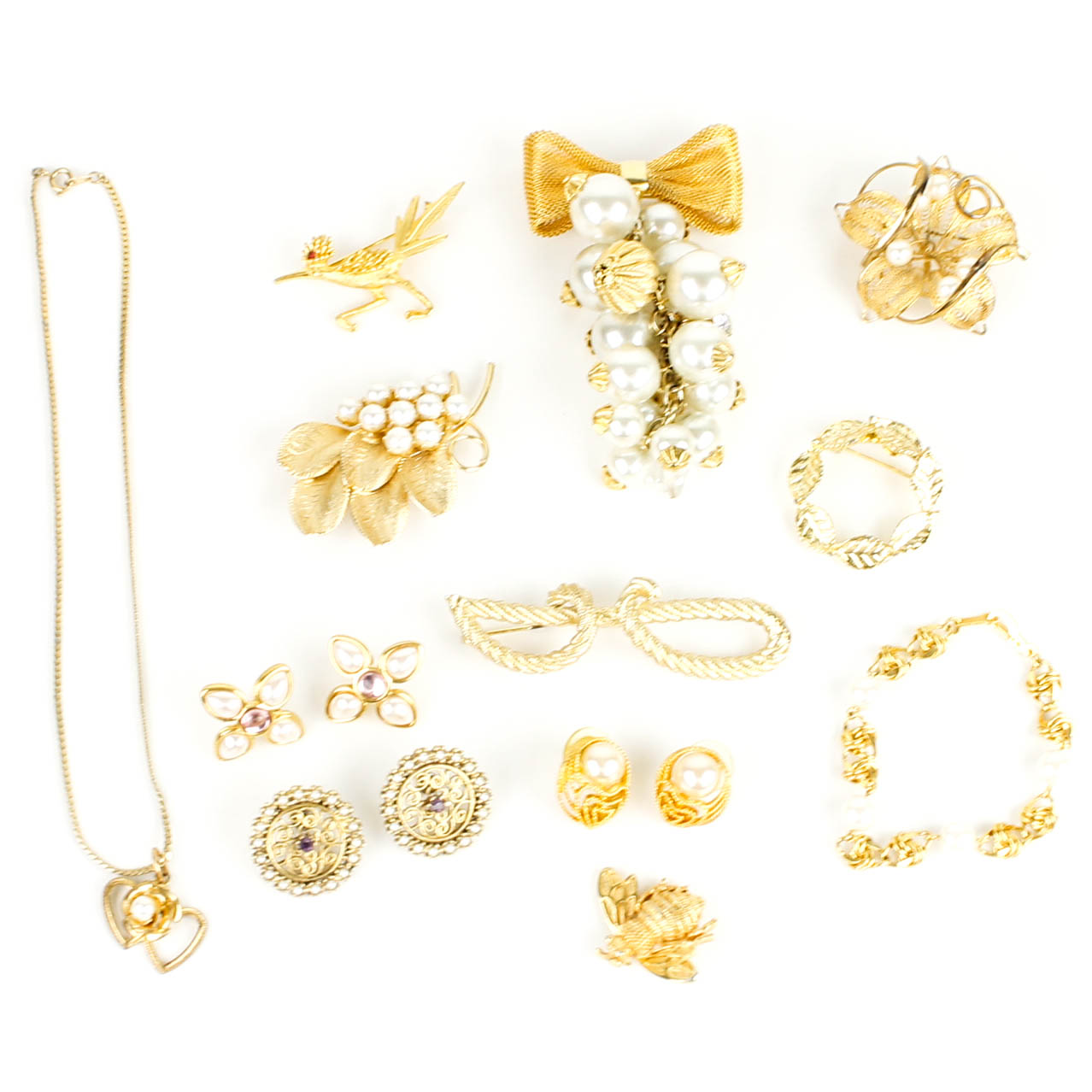 Gold Tone Costume Jewelry Collection