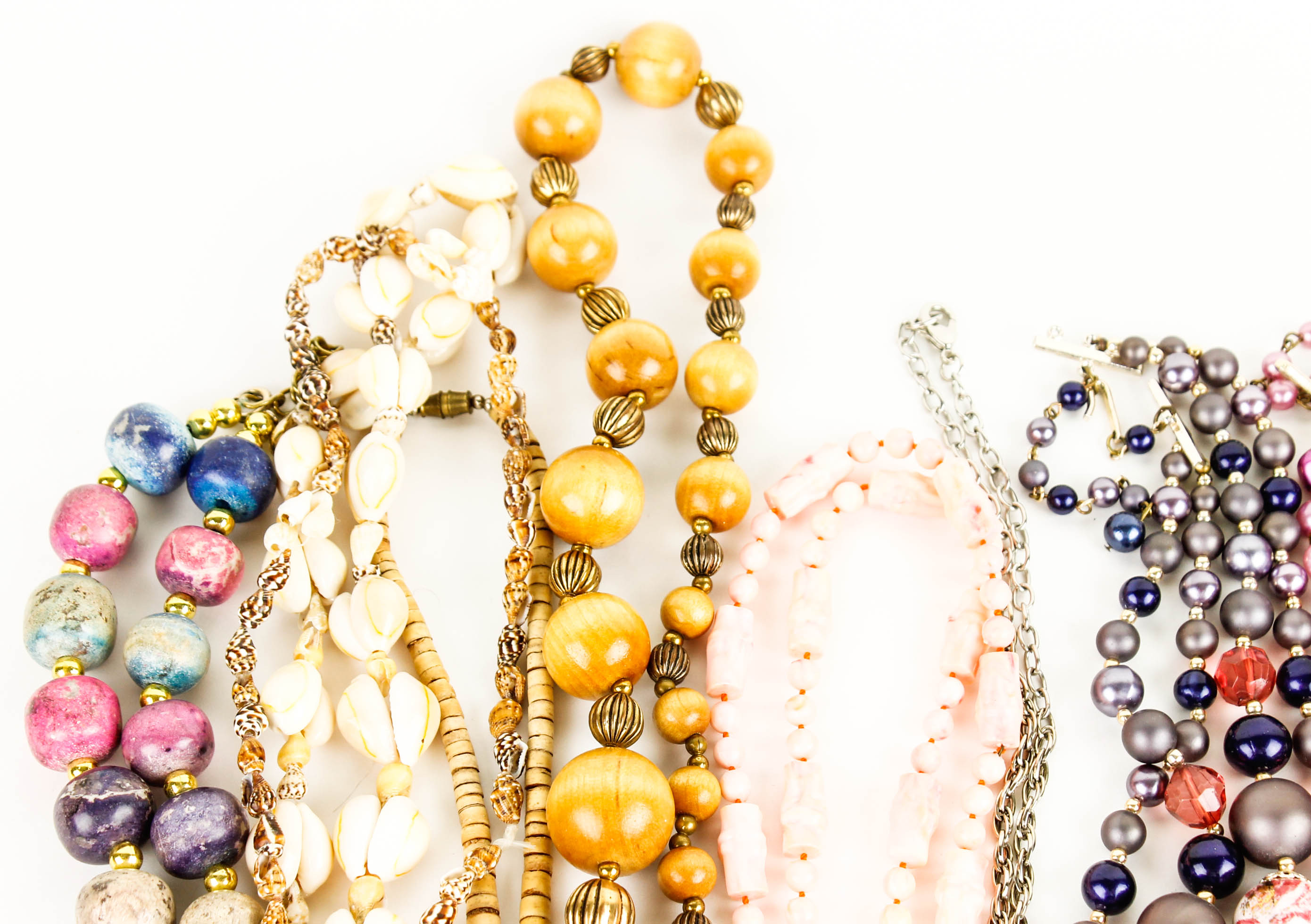 Collection of Colorful Costume Beaded Necklaces